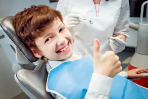 happy child at dentist's office